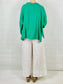 Green Linen 3 Button Top/Jacket