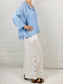 Sky Blue Linen 3 Button Top/Jacket