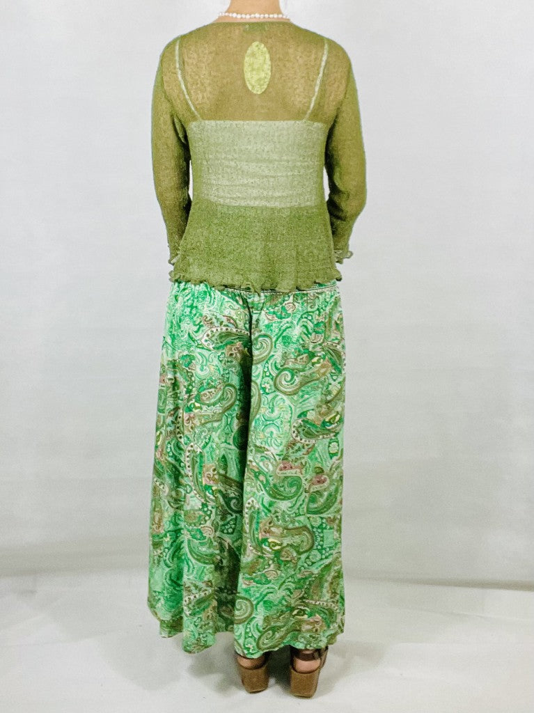 Khaki Green Ikat Shrug