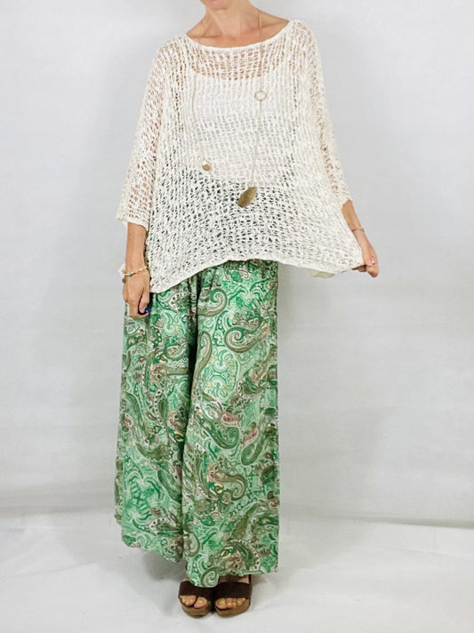 Green Paisley Trousers