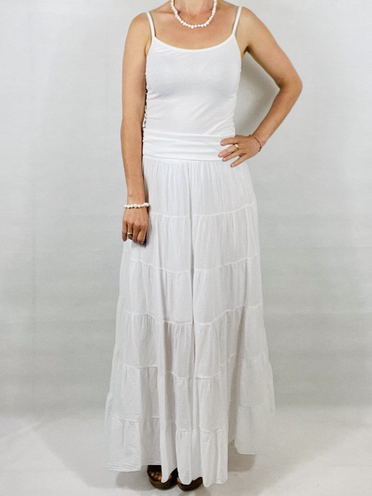 White Tiered Versatile- Skirt/Dress