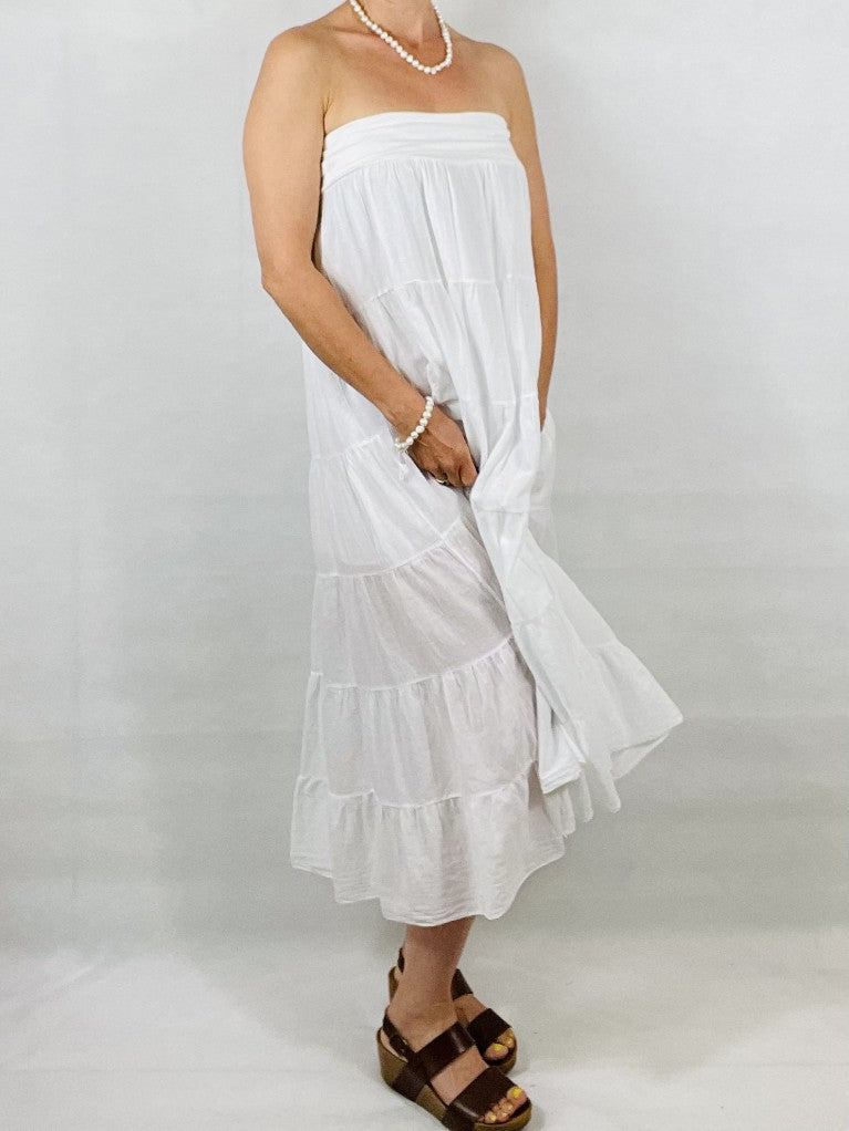 White Tiered Versatile- Skirt/Dress