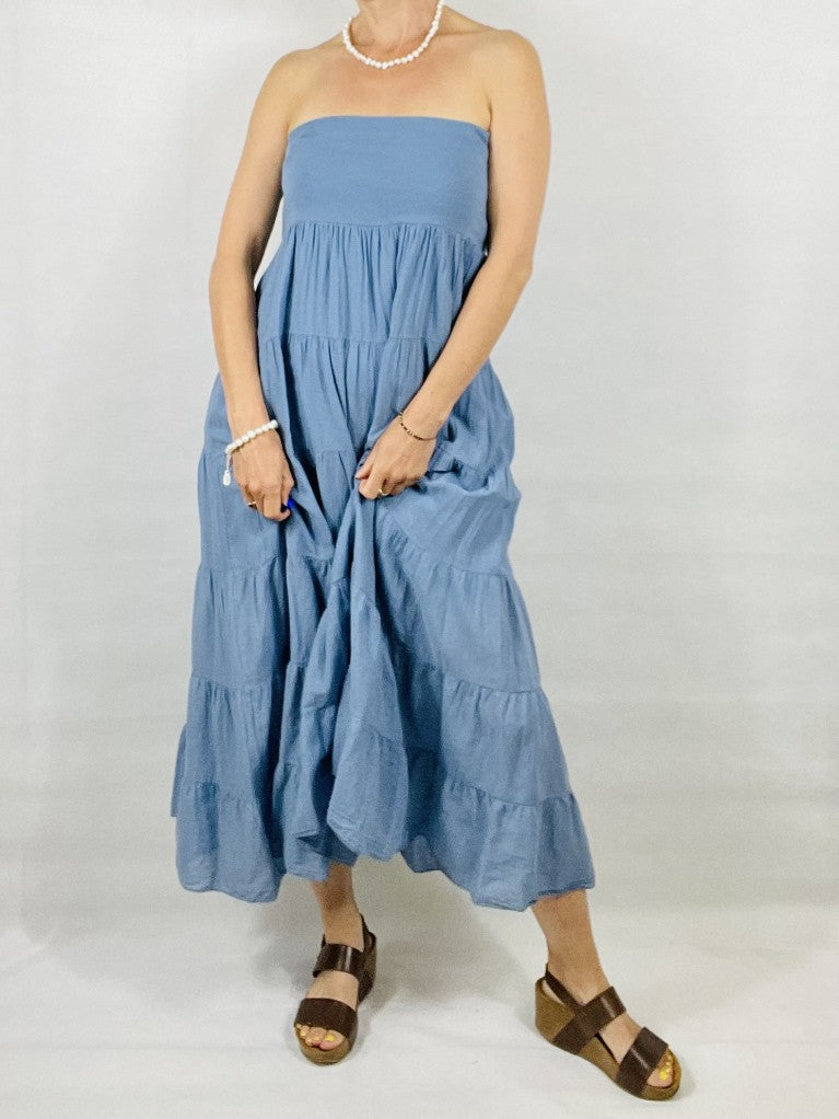 Blue Tiered  Versatile- Skirt/Dress