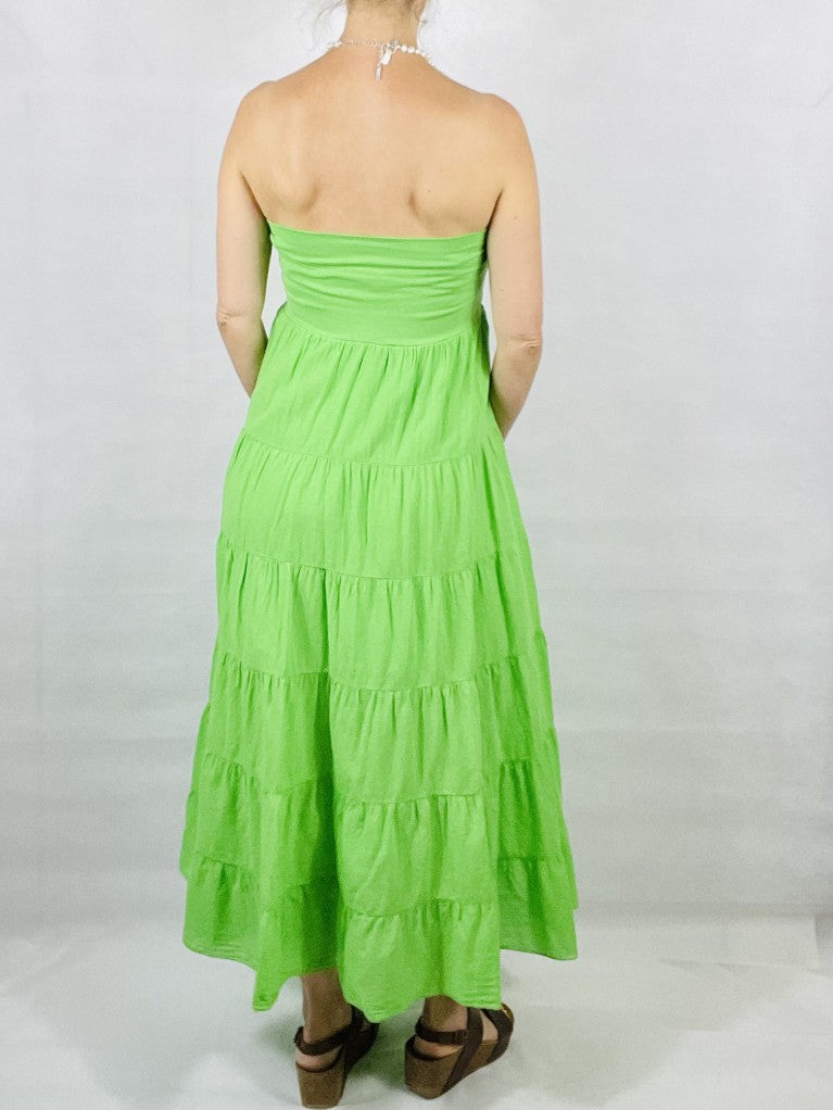 Neon Green Tiered Versatile- Skirt/Dress