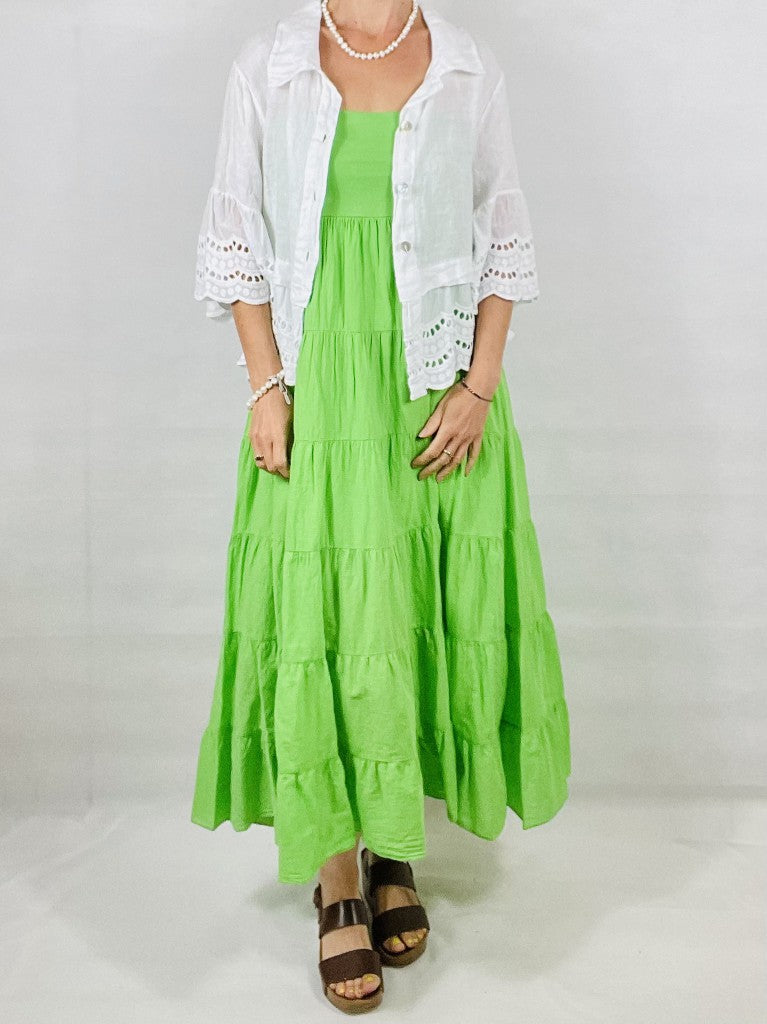 Neon Green Tiered Versatile- Skirt/Dress