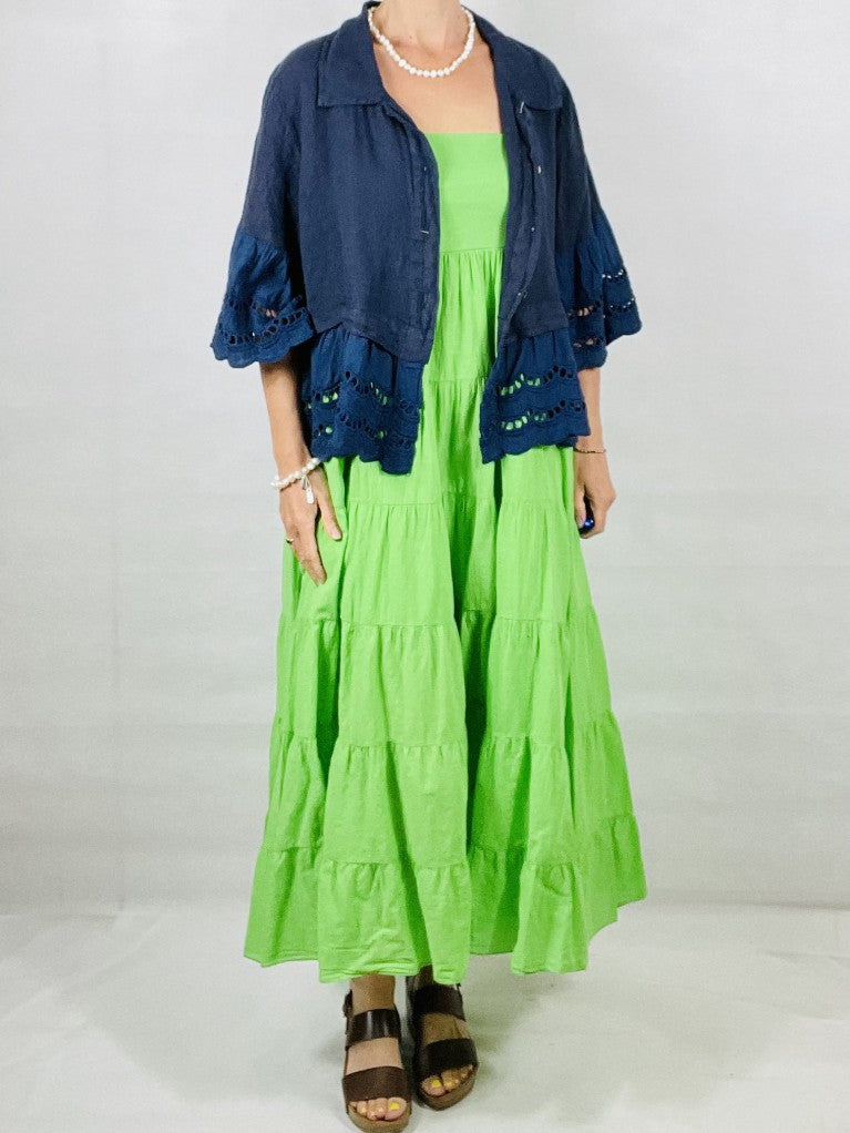 Neon Green Tiered Versatile- Skirt/Dress