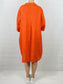 Orange Linen Tunic Dress with Two Pockets