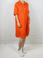 Orange Linen Tunic Dress with Two Pockets