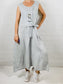 Silver Grey Linen Dress with Tie