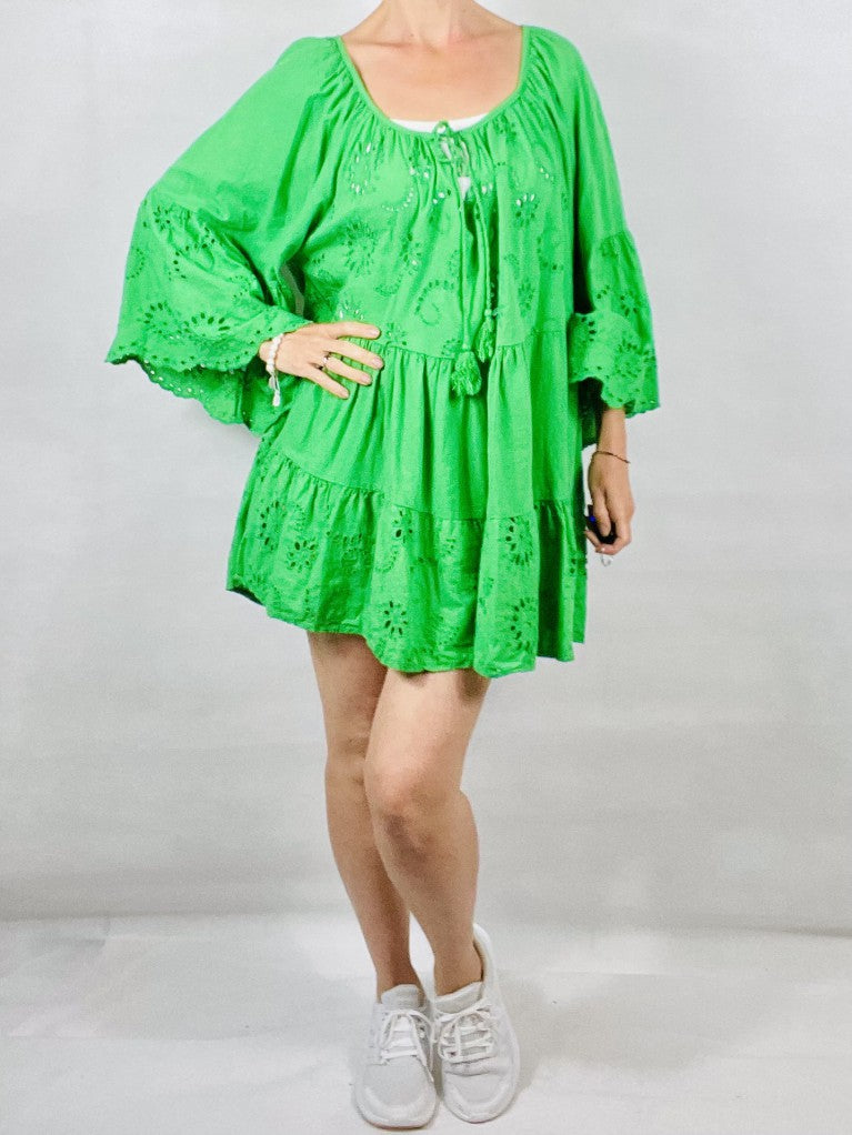 Green Baby Doll Tunic Dress